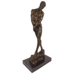19th Century Auguste Rodin Bronze Sculpture of Nude Man