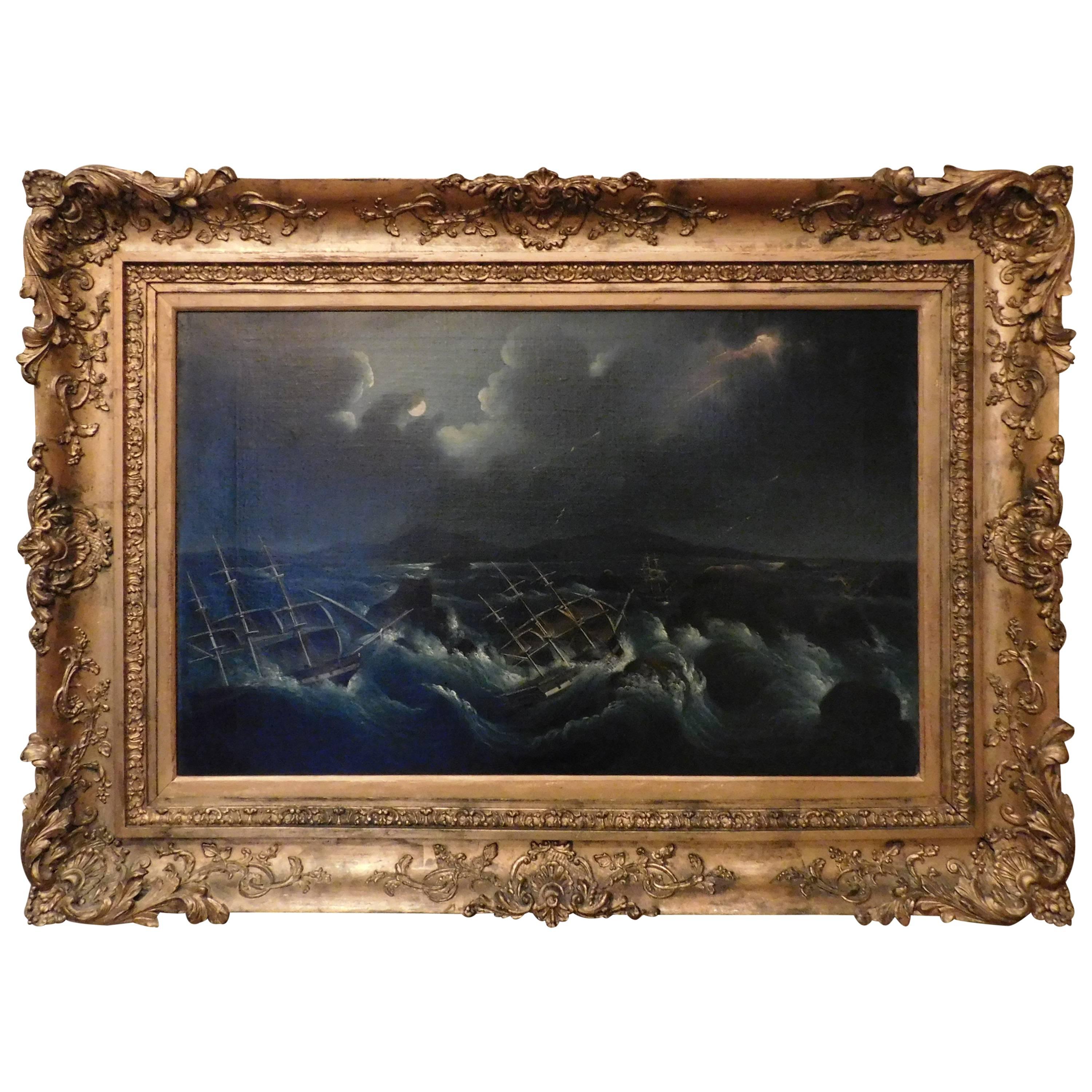 Oil on Canvas "Peril at Sea" by Thomas Horner, 1785-1844