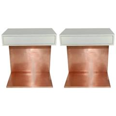 Pair of Shagreen and Copper Side Tables 12