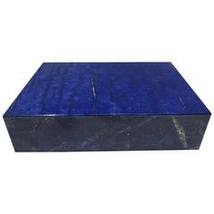 Lapis Lazuli Semi Precious Stone Box with Hinged Lid