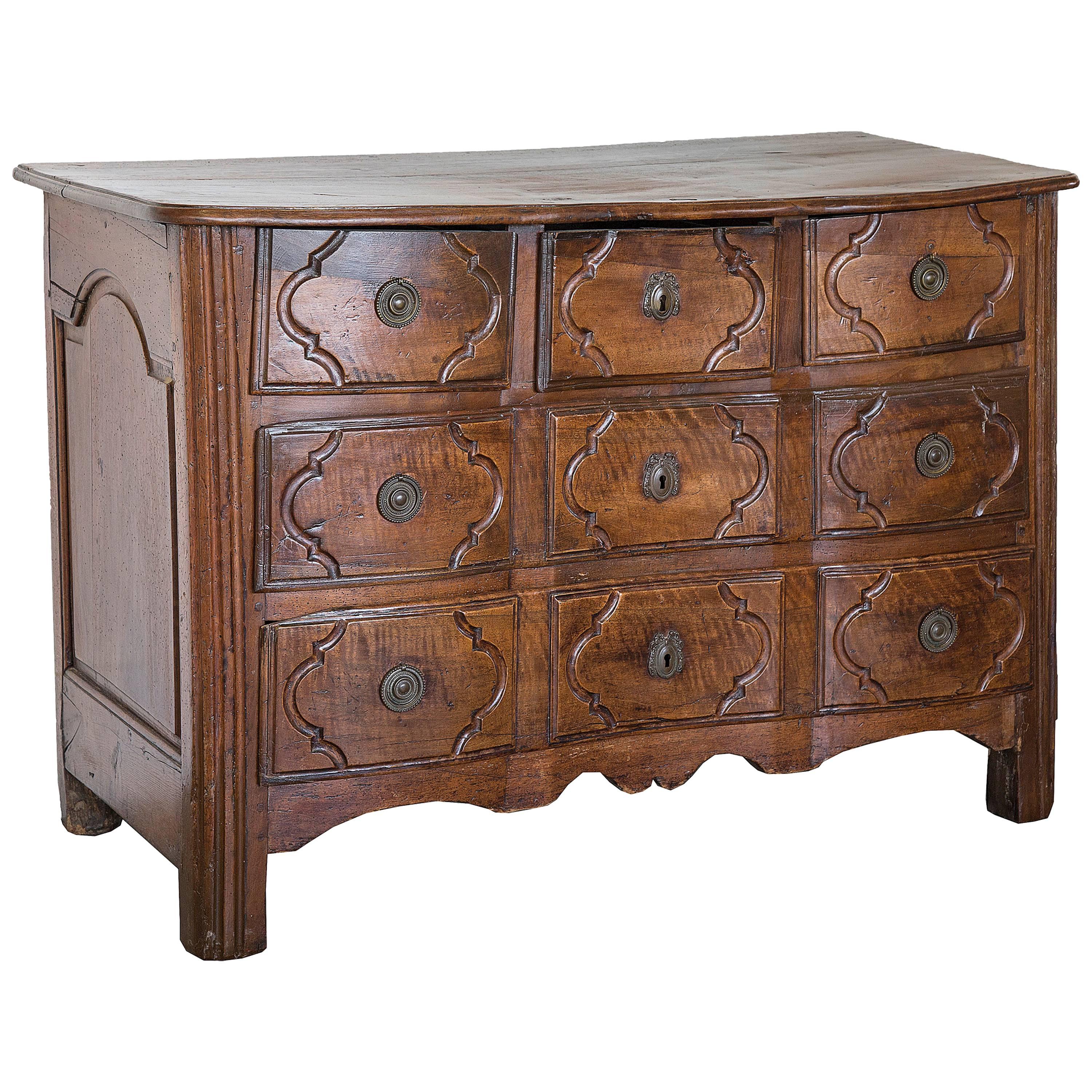 18th Century Five-Drawer Commode with Shapely Front