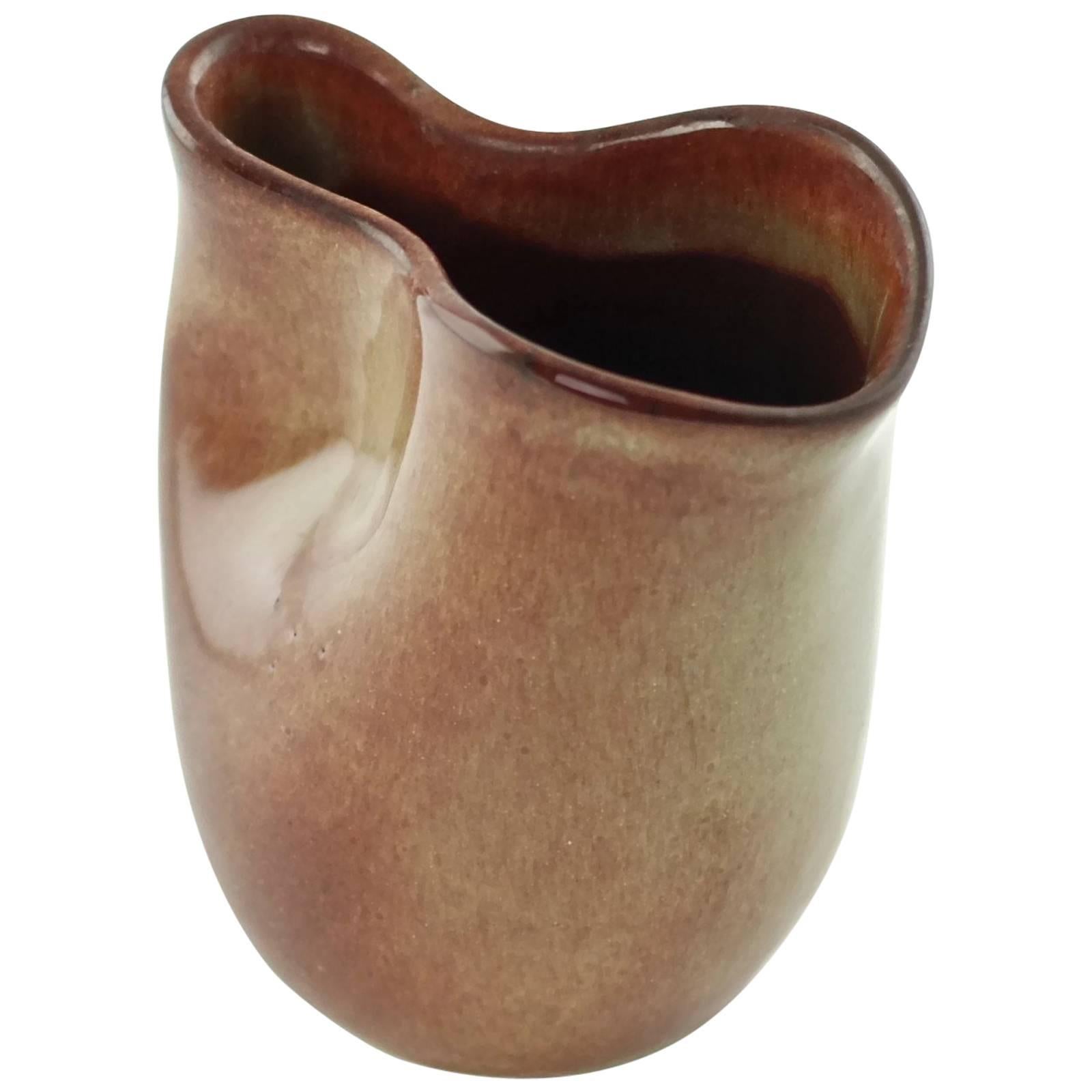 Mid-Century Modern Eugene Deutch Glazed Ceramic Pitcher For Sale