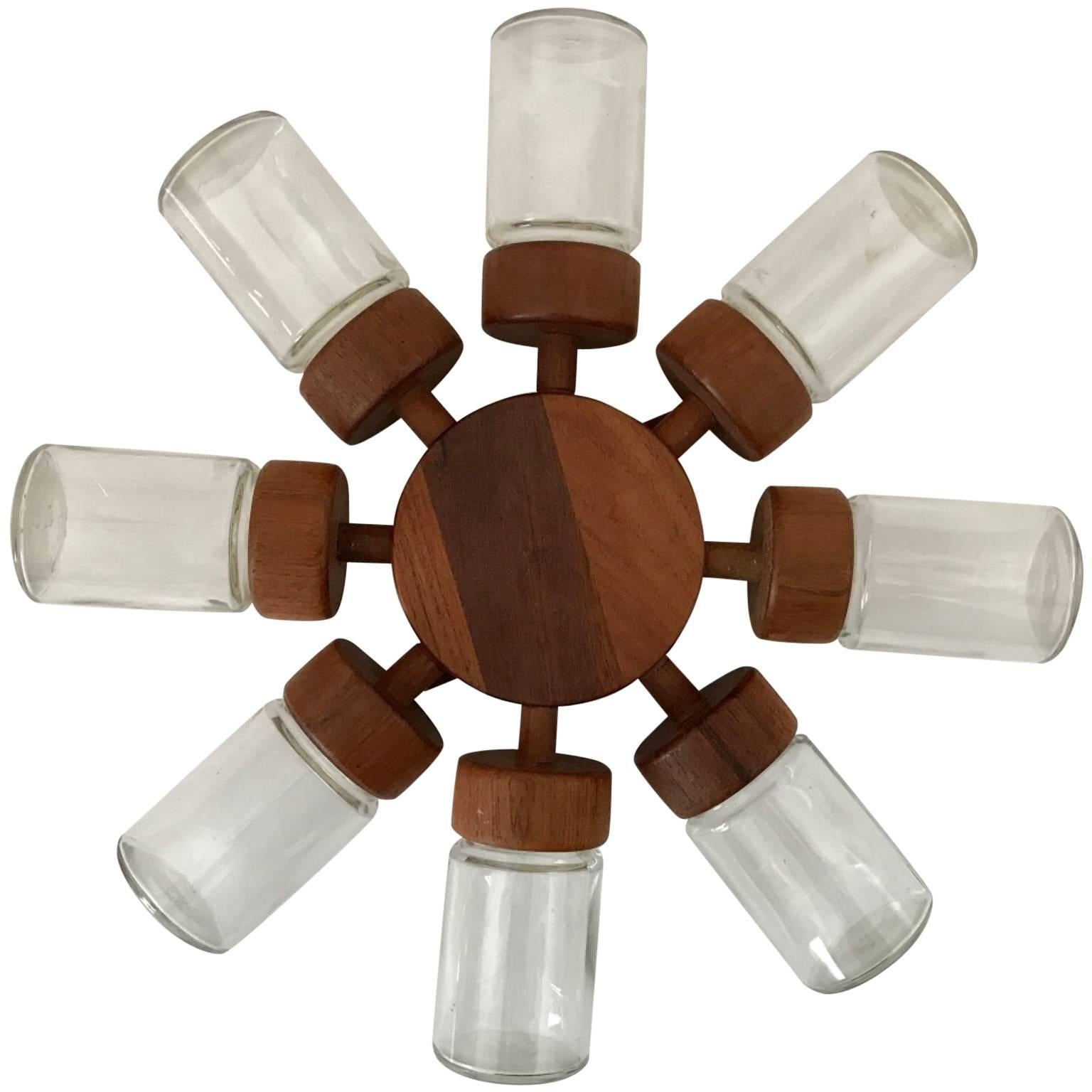 Danish Modern Teak Spinning Digsmed Rotating Spice Rack