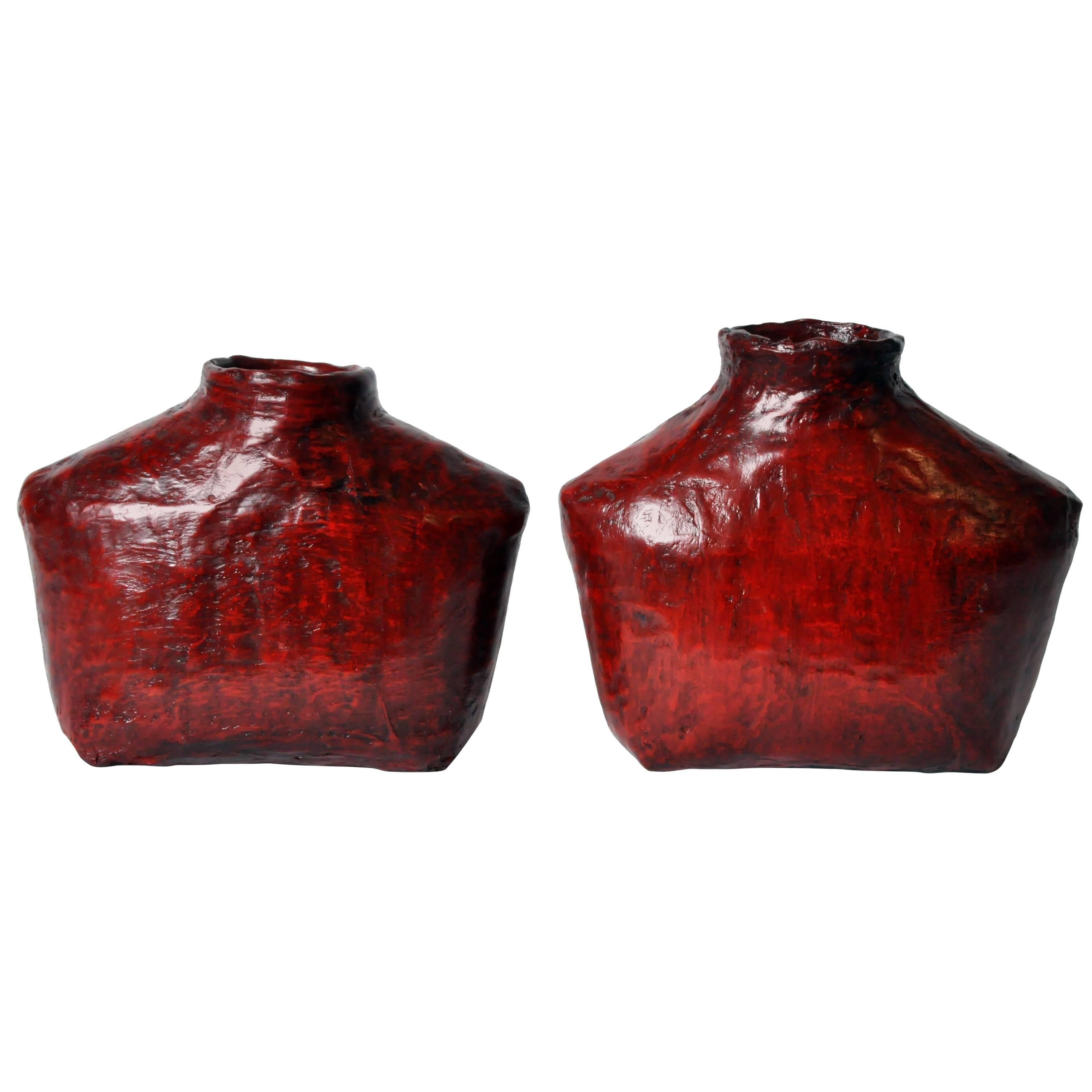 Chinese Red Lacquered Pot