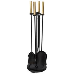 Pilgrim Four-Piece Fireplace Set on Pedestal Mount