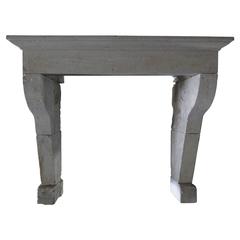 French Louis XIII Antique Fireplace Hand-carved Limestone, circa 1800, France 1