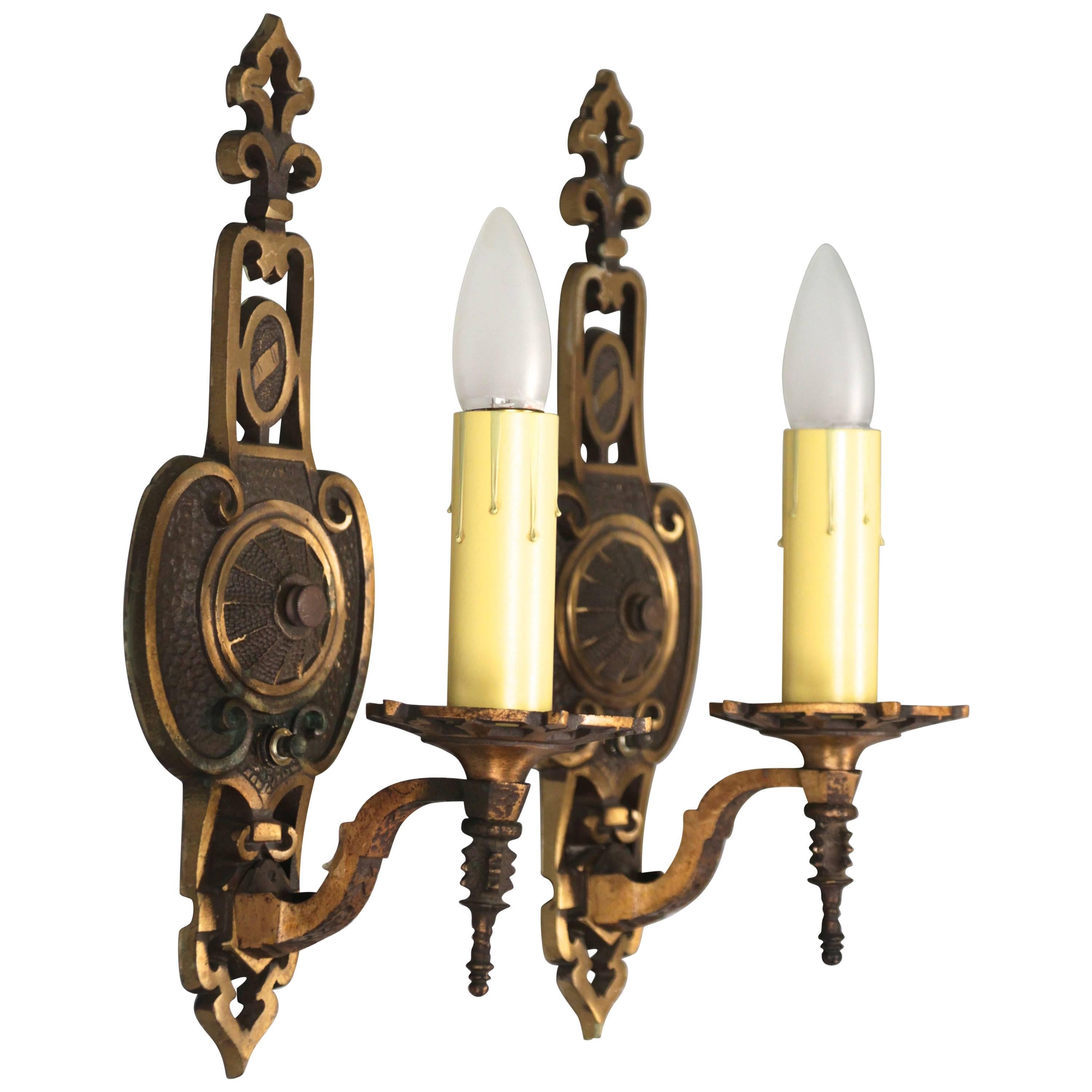 Pair of 1920s Single Sconces