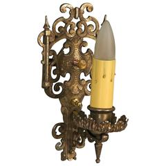 1920s Sconce with Filigree Back