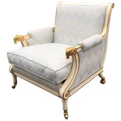 Used Maison Romeo, Large Neoclassical Bergère Chair, circa 1980
