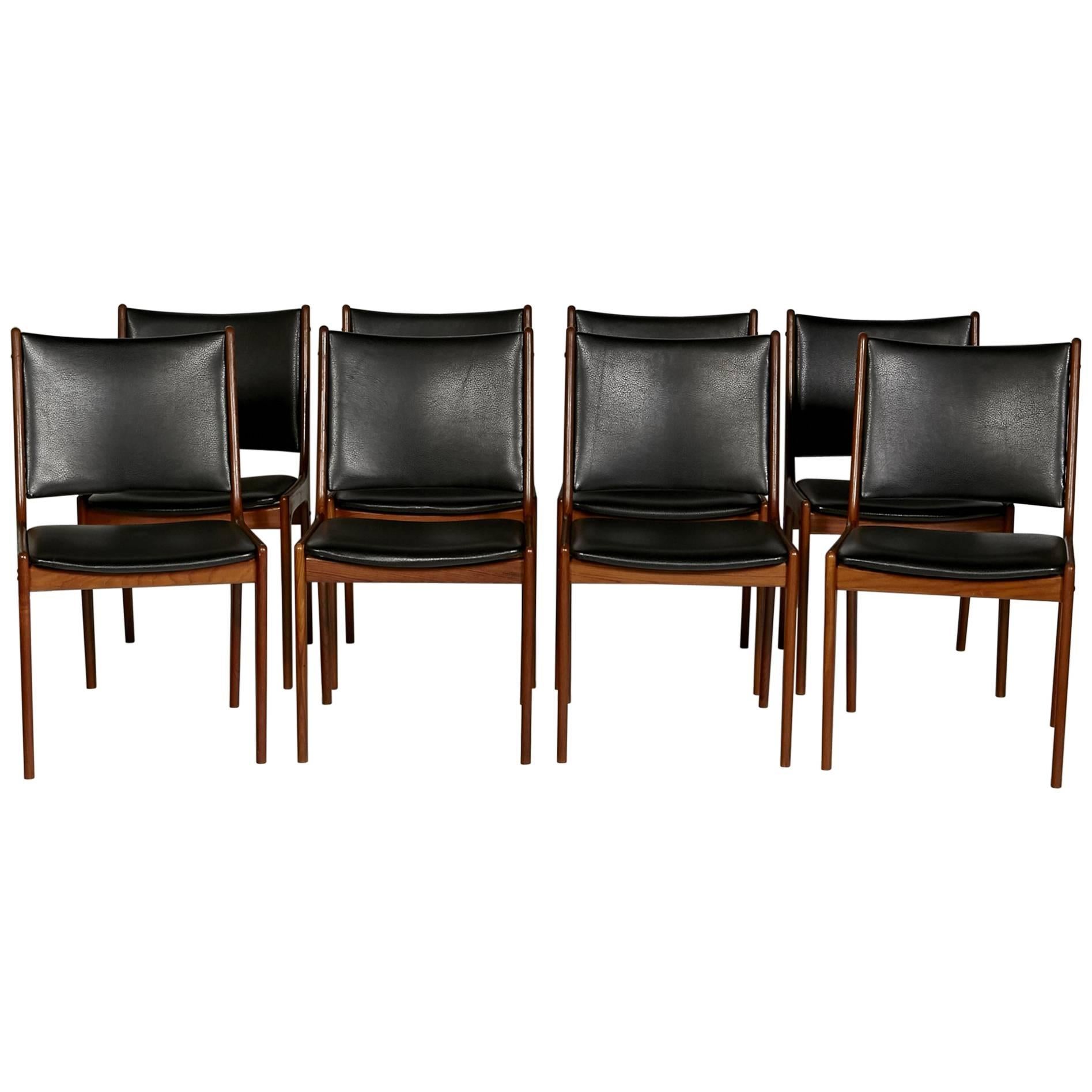 Teak Dining Chairs, Set of Eight