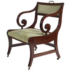 Large English Regency Klismos Form Armchair or Library Chair, circa 1815 11