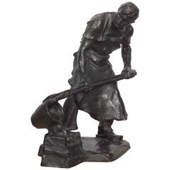 Foundry Worker Bronze Statue by Hans Muller