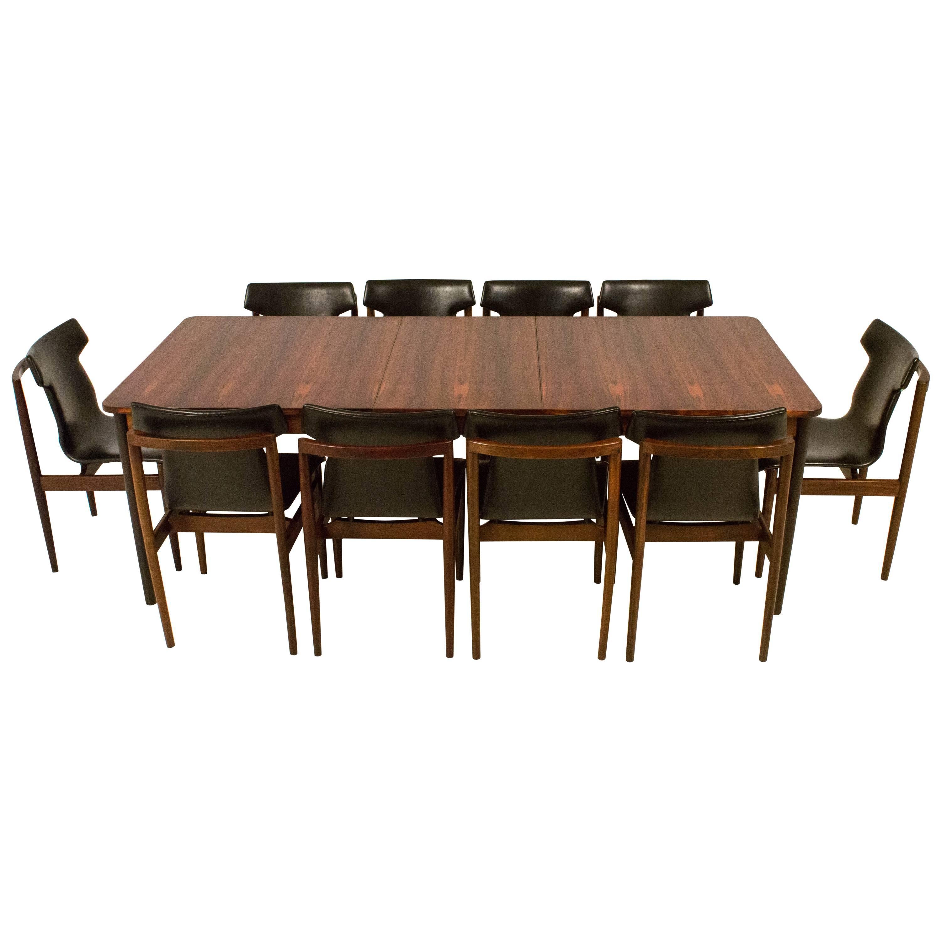 Stunning and Large Mid-Century Modern Extendable Dining Table by Fristho