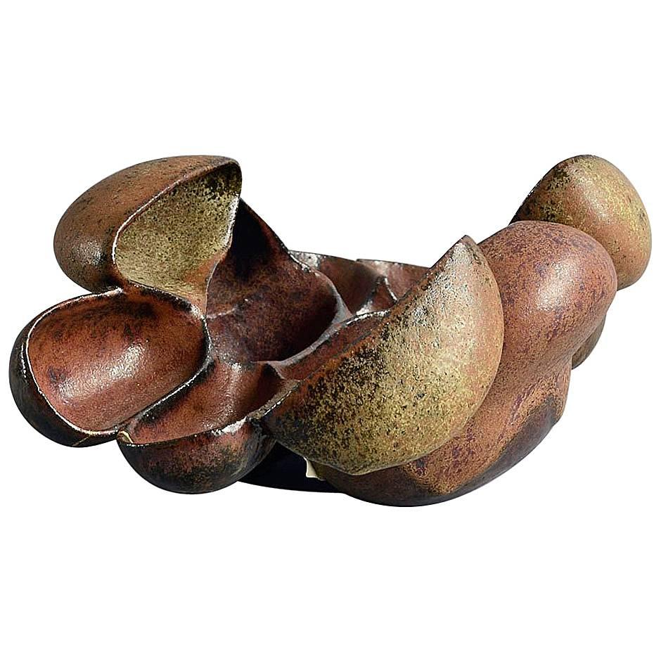 Unique Stoneware Sculptural Form Vy Beate Kuhn, Own Studio, Germany For Sale
