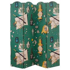 Room Divider or Paravent, Rare Piece by Artist Jean Clemmer, circa 1950s 7