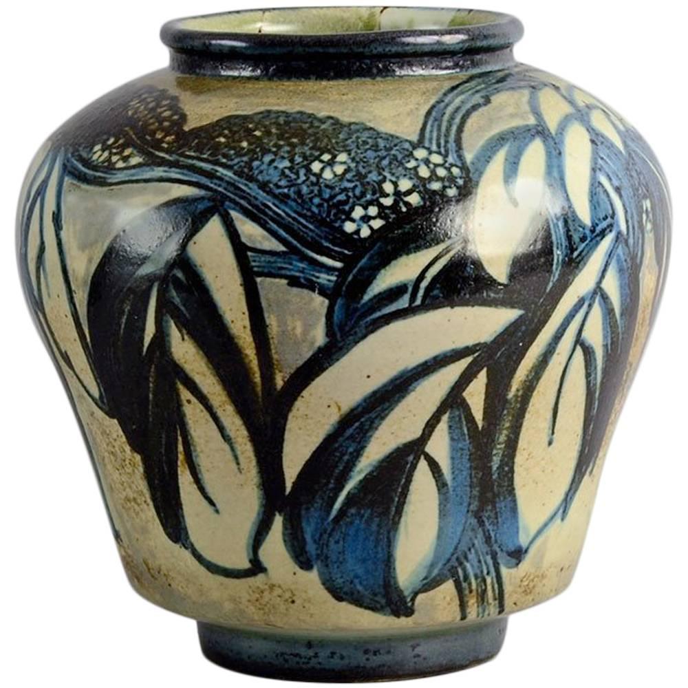 Stoneware Vase by Cathinka Olsen for Bing and Grondahl, Denmark, 1910-1930 For Sale