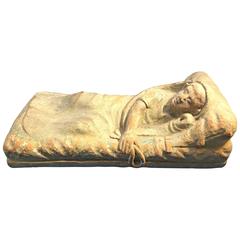 Rare Terracotta Sculpture of an Ancient Etruscan Reclining Figure 3