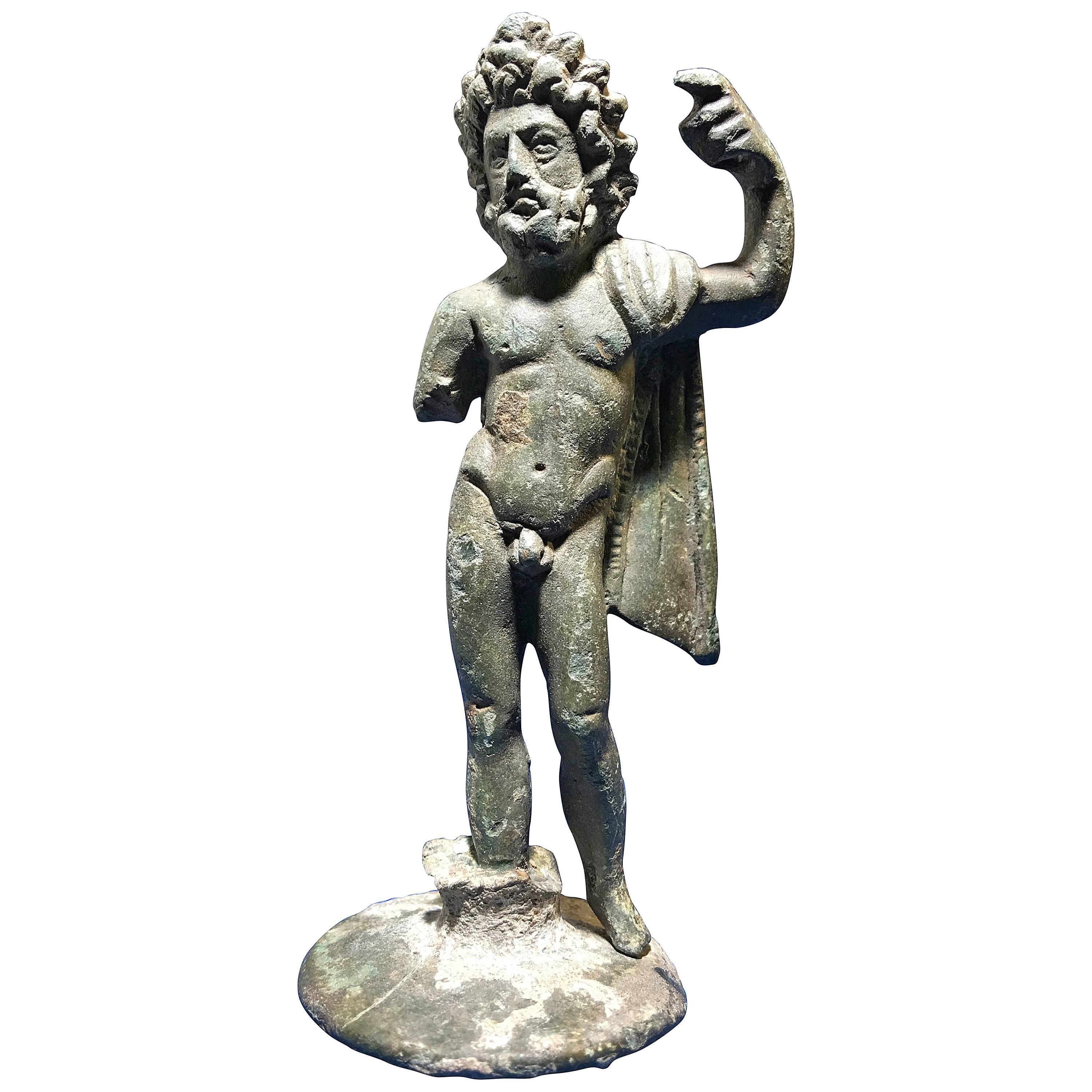 Powerful Ancient Roman Bronze Statuette of Jupiter