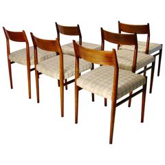 Arne Vodder for Sibast Set of Six Rosewood Upholstered Chairs 11