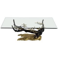 Coffee Table in Bronze, Brass and Glass 5