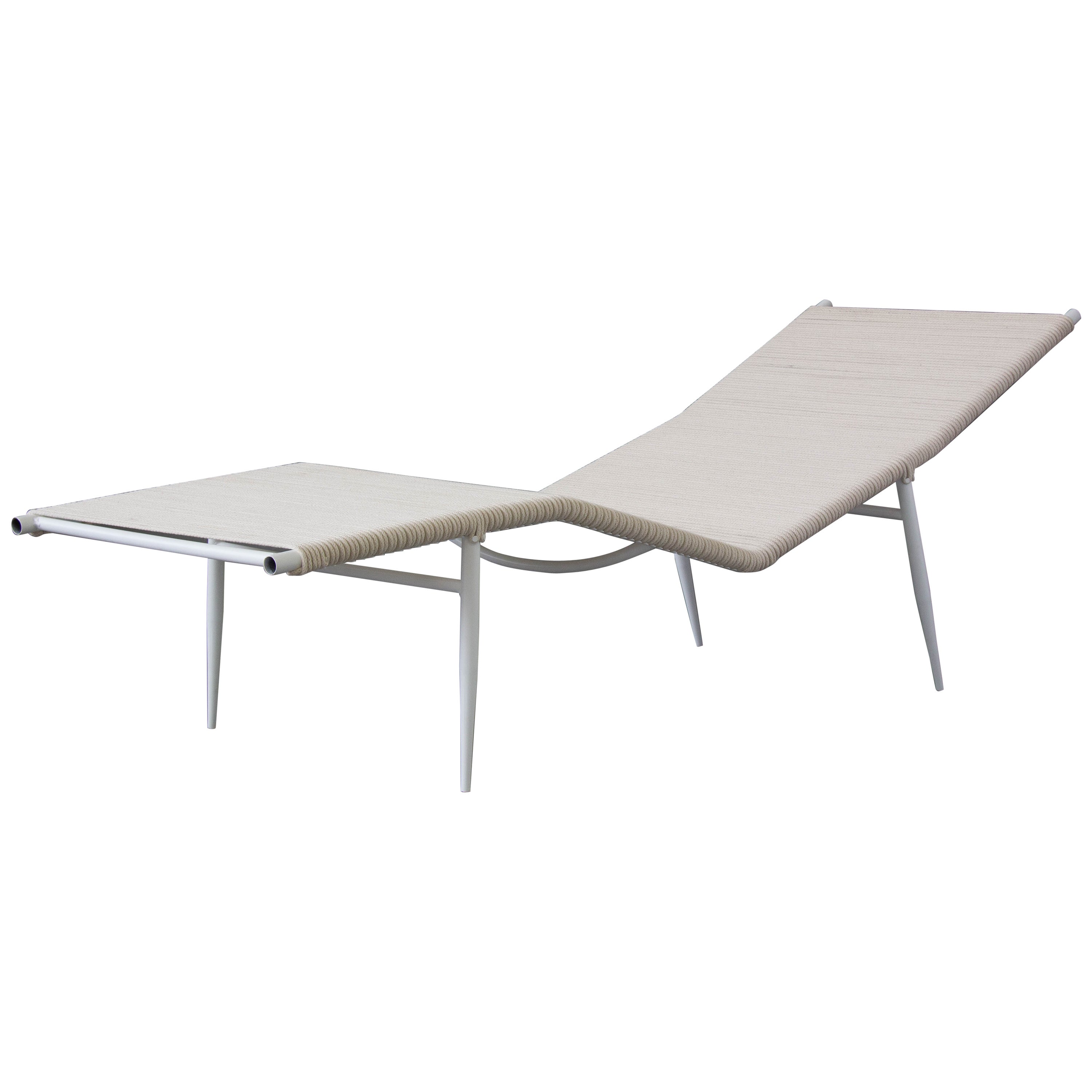 Modernist Patio Chaise Lounge With Rope Seat By Mallin At 1stdibs