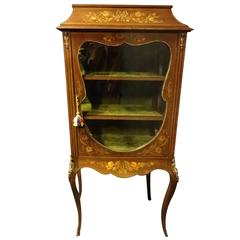 Victorian Marquetry and Mahogany Display Cabinet
