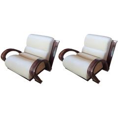 Pair of Pace "Bamboo" Lounge Chairs