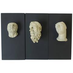 Set of 3 Minimalist Greek Antiquity Reproduction Sculptures