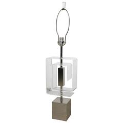 Chrome and Lucite Spiral Table Lamp by Laurel 2
