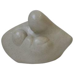 Vintage Modern Mother-and-Child Stone Sculpture 