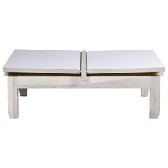 Contemporary Low Coffee Table with Removable Tea Trays Made in Brooklyn in Stock