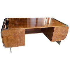 Rare 20th Century Leon Rosen for Pace Collection Walnut Executive Desk