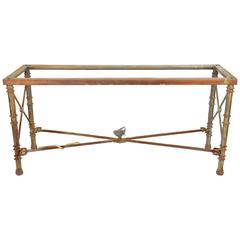 Giacometti Inspired Iron and Brass Console Table
