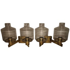 Pair of Hans-Agne Jakobsson Wall Lamp Clear Glass Model V-212 - 2 PAIR AVAILABLE