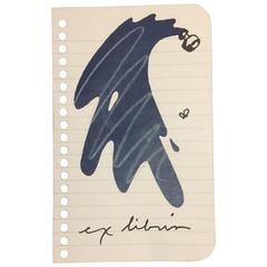 Bookplate 'Ex Libris for Printed Matter' Lithograph by Claes Oldenburg Ink Spill