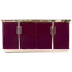 Maison Jansen Purple and Brass Credenza