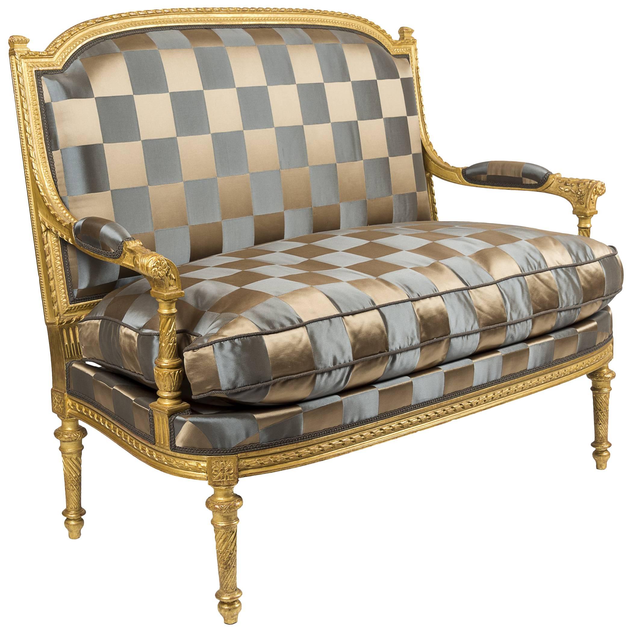 Giltwood Style Louis XVI Sofa For Sale