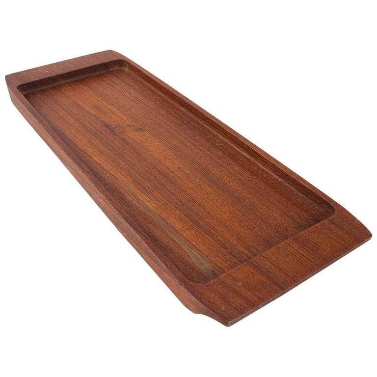 1960s MidCentury Danish Solid Wooden Teak Desk Accessory or Table Tray