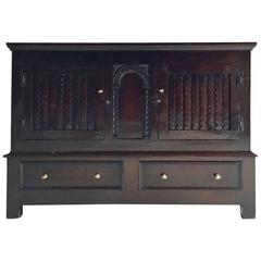 Antique Oak Sideboard Credenza Carved Victorian19th Century Gorgeous