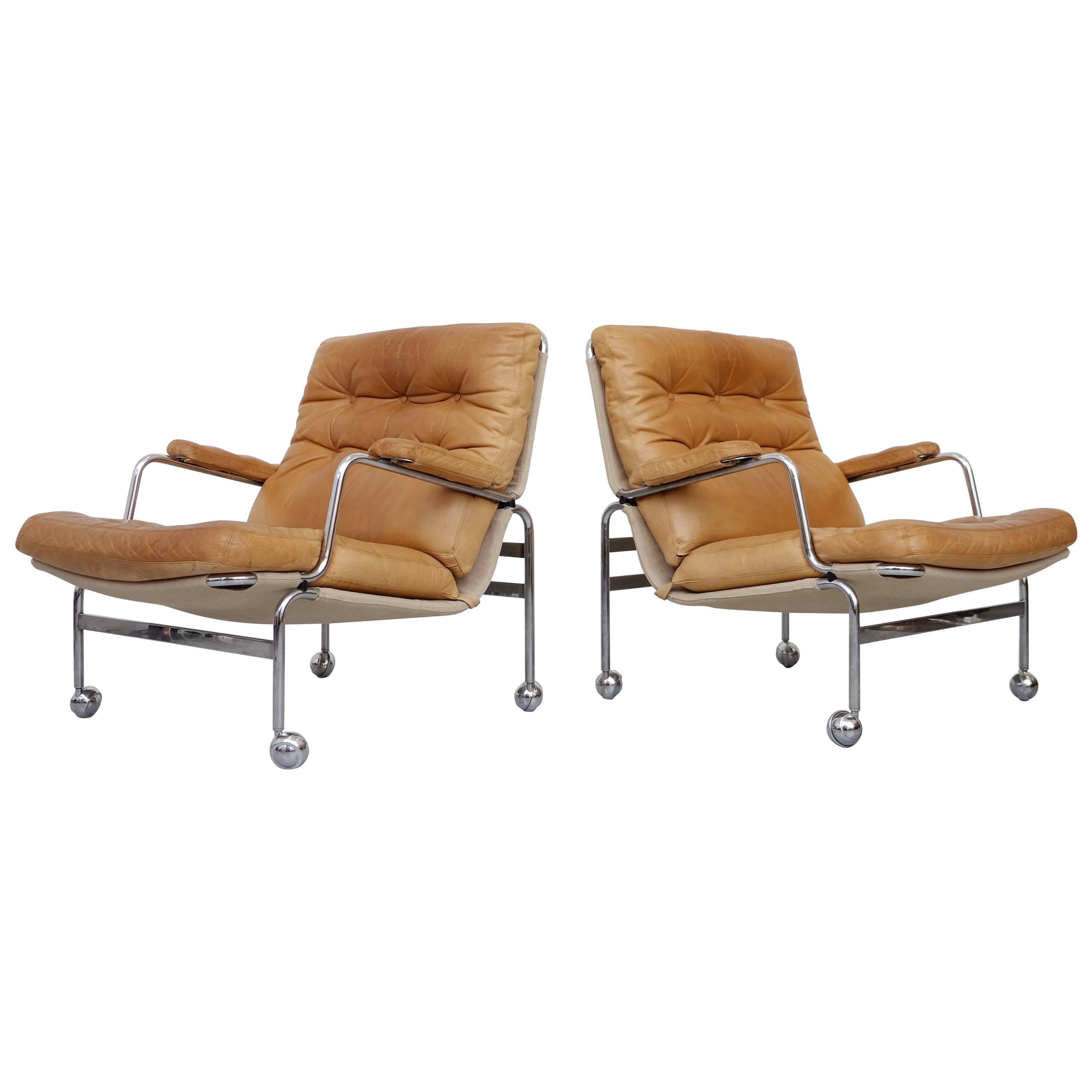 Pair of Easy Chairs Model Karin by Bruno Mathsson