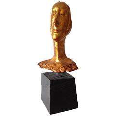 Contemporary Sculpture gilded ceramic Edith Sitwell Sculpture by Simon Toone