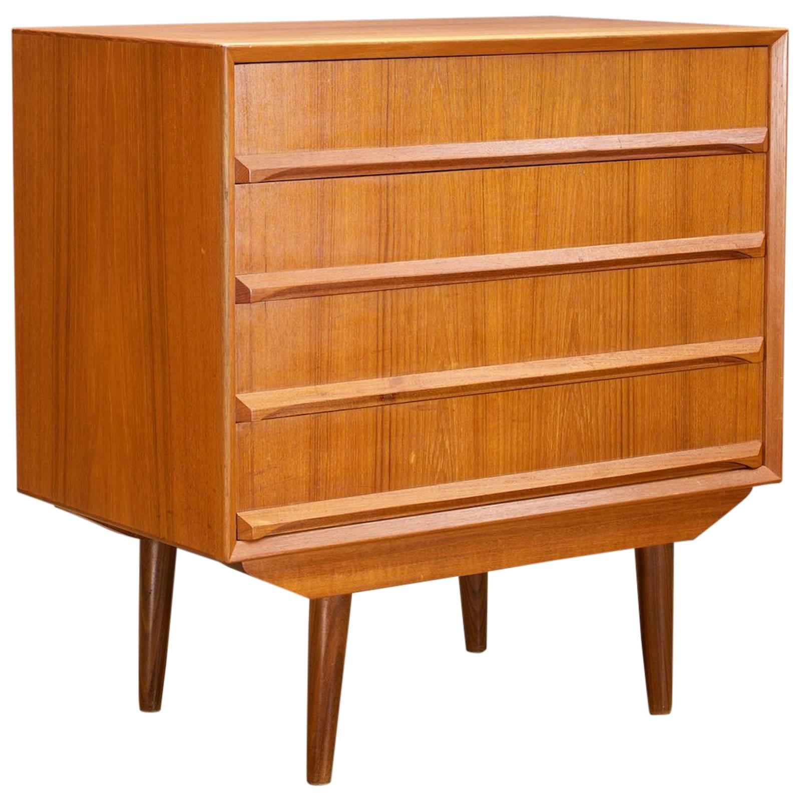 Petite 1960s Danish Teak Side Cabinet Dresser in the Style of Sibast