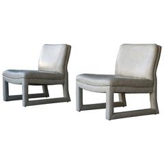 Pair of Leather Lounge Chairs by Baker