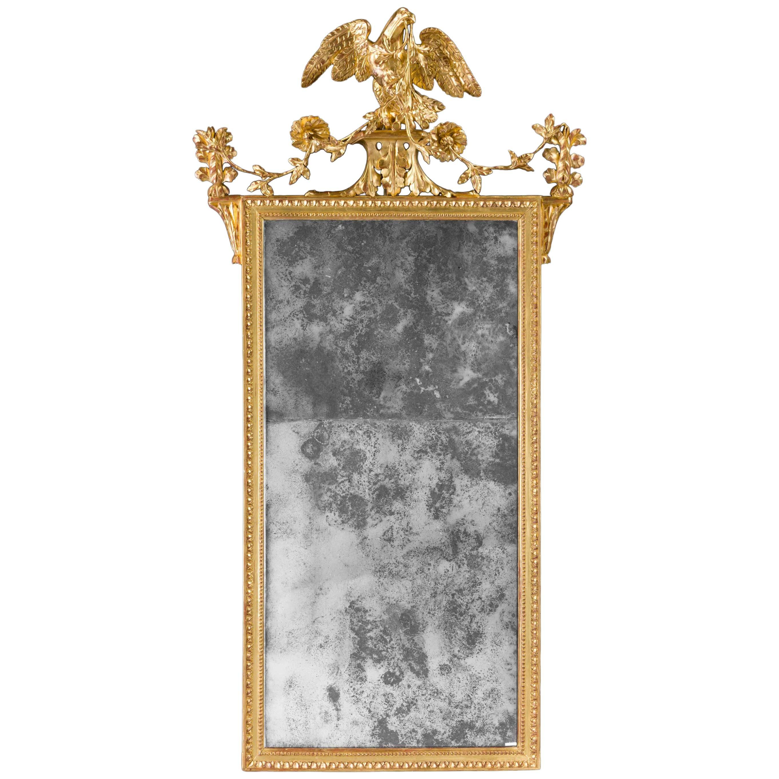 Late 18th Century Giltwood Carved Mirror For Sale