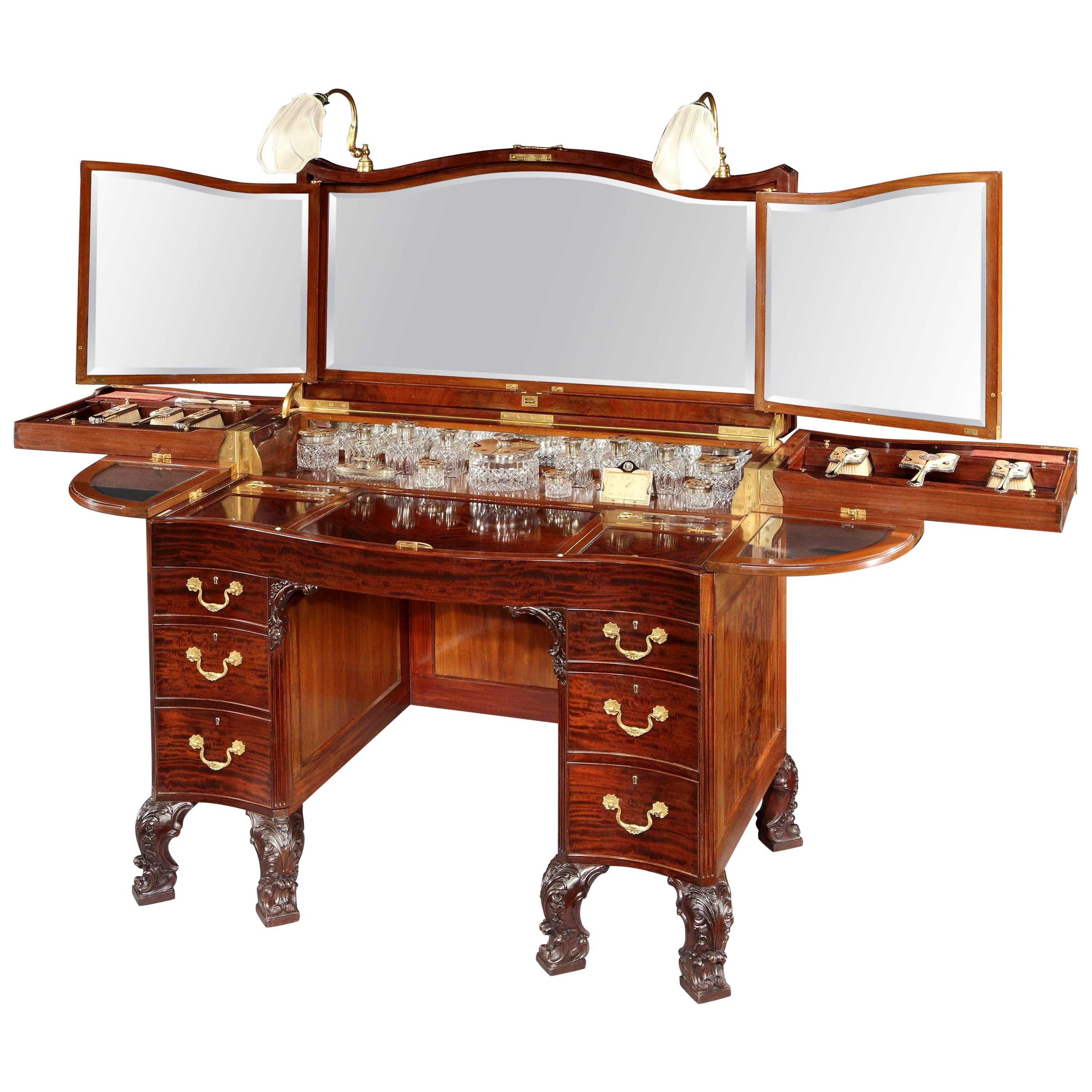 Rare 20th Century Mahogany Dressing Table with Electrical Lights