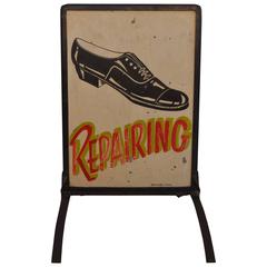 Depression Era Sidewalk Shoe Repair Sign