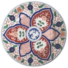 19th Century Imari Polychrome Tobacco Leaf Motif Bowl