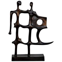 Abstract Mid-Century Bronze Sculpture