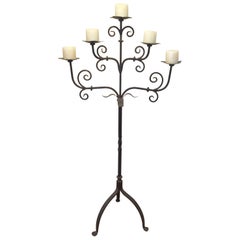 Handmade Wrought Iron Floor Candelabra stands 5 ft + tall