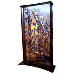 Ulysse Butterflies under Transparent Glass Box Led Lighted